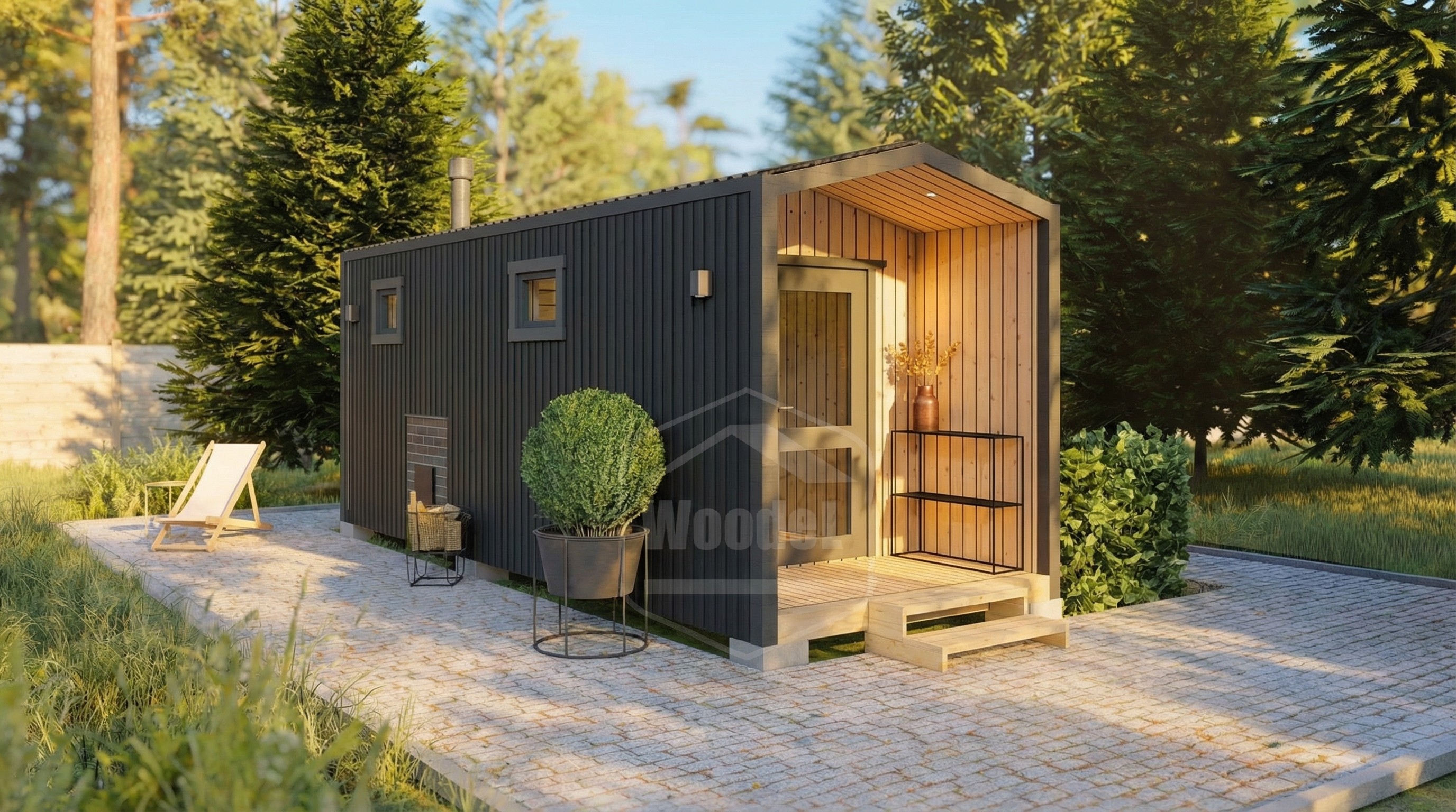 Woodel Barn 6 метров с крыльцом