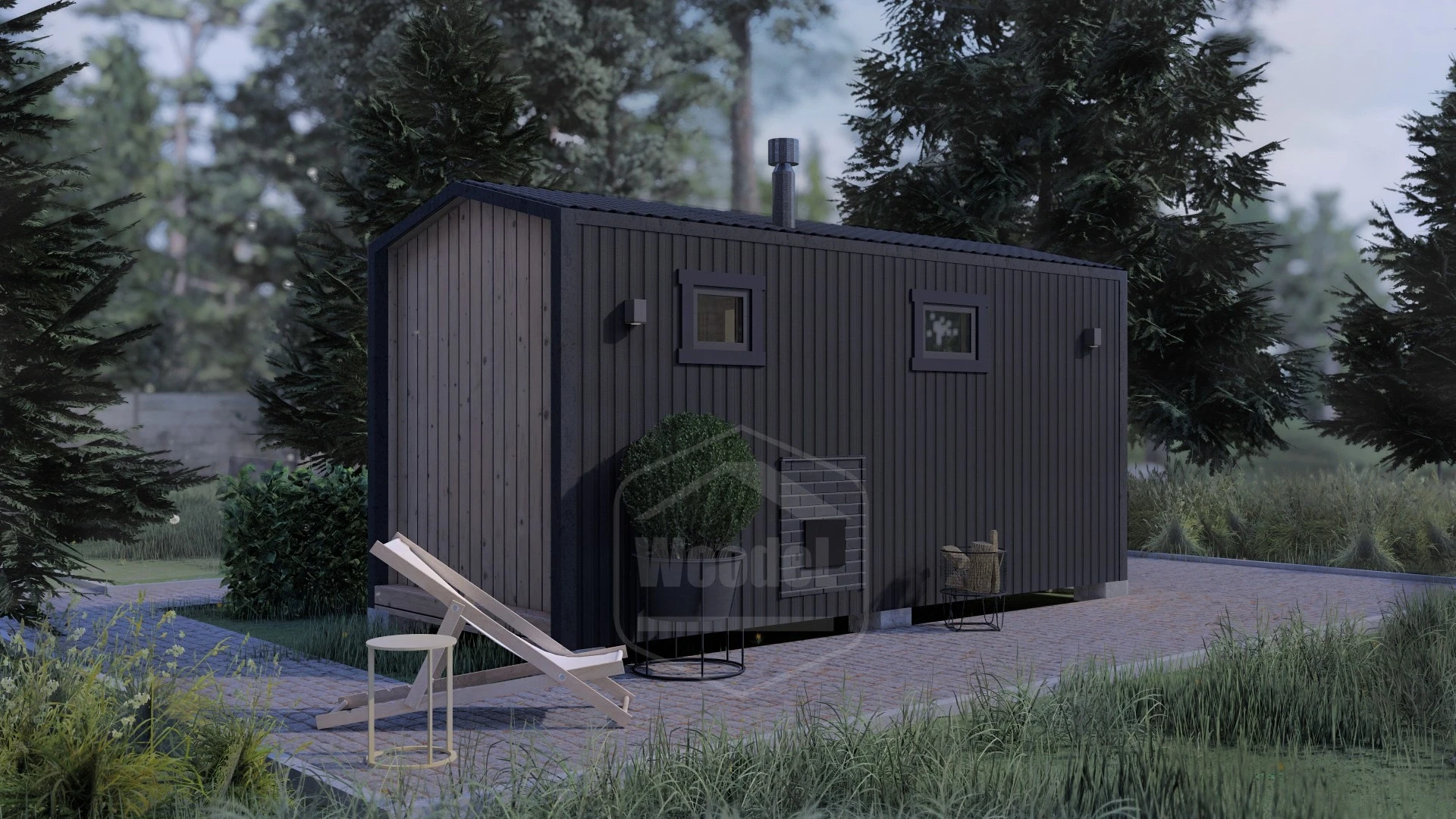 Woodel Barn 5 метров с крыльцом