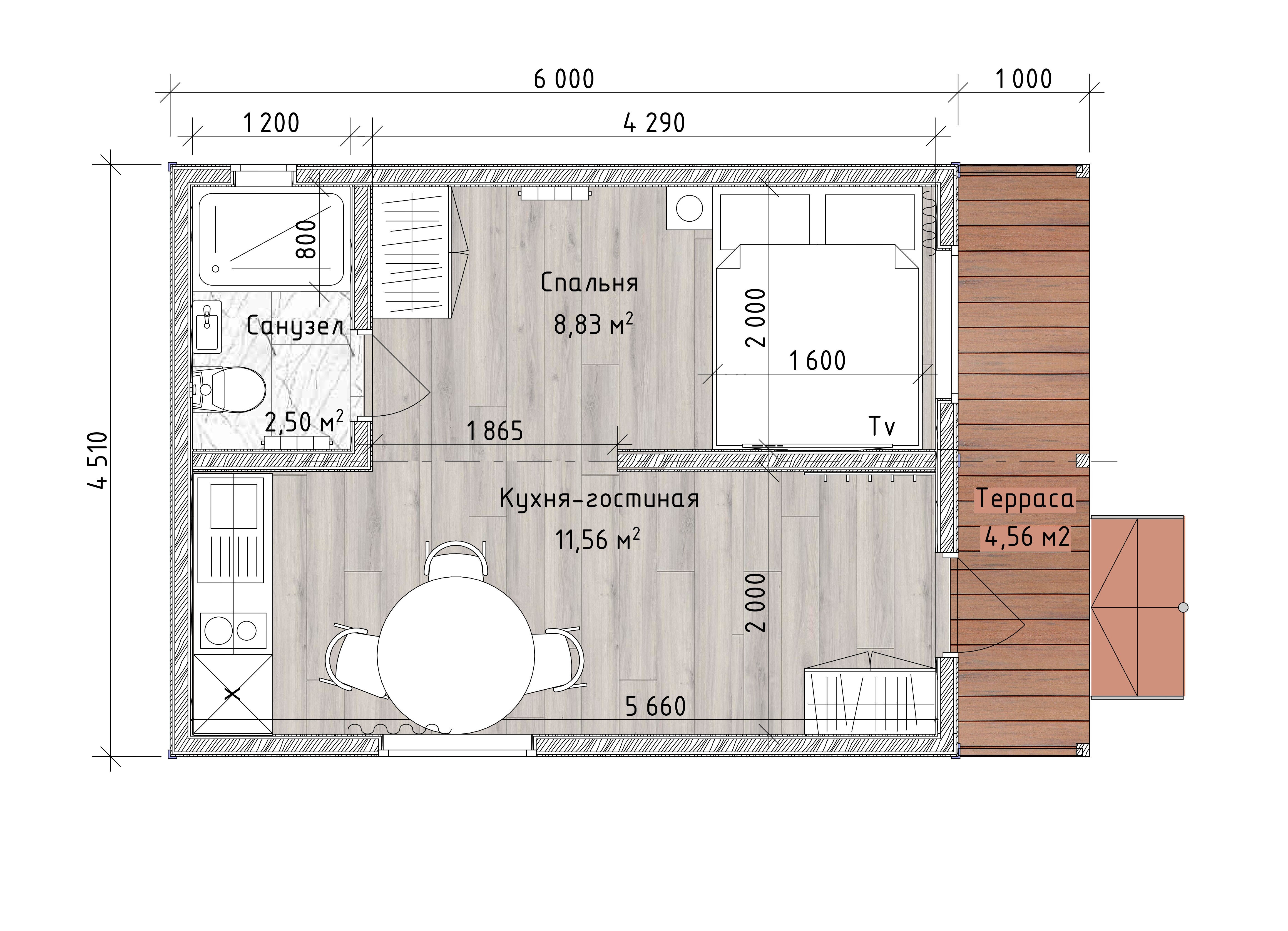 Дом BOX серии Lite 4.5х6+1