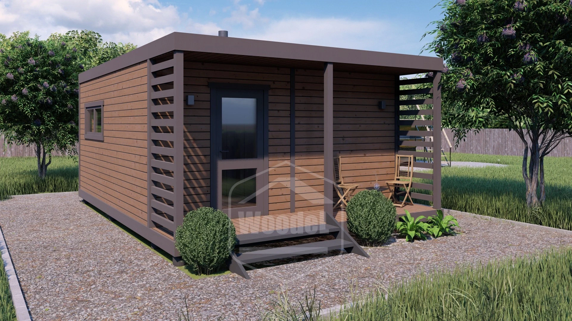 Woodel Box с террасой 4,5х5+1