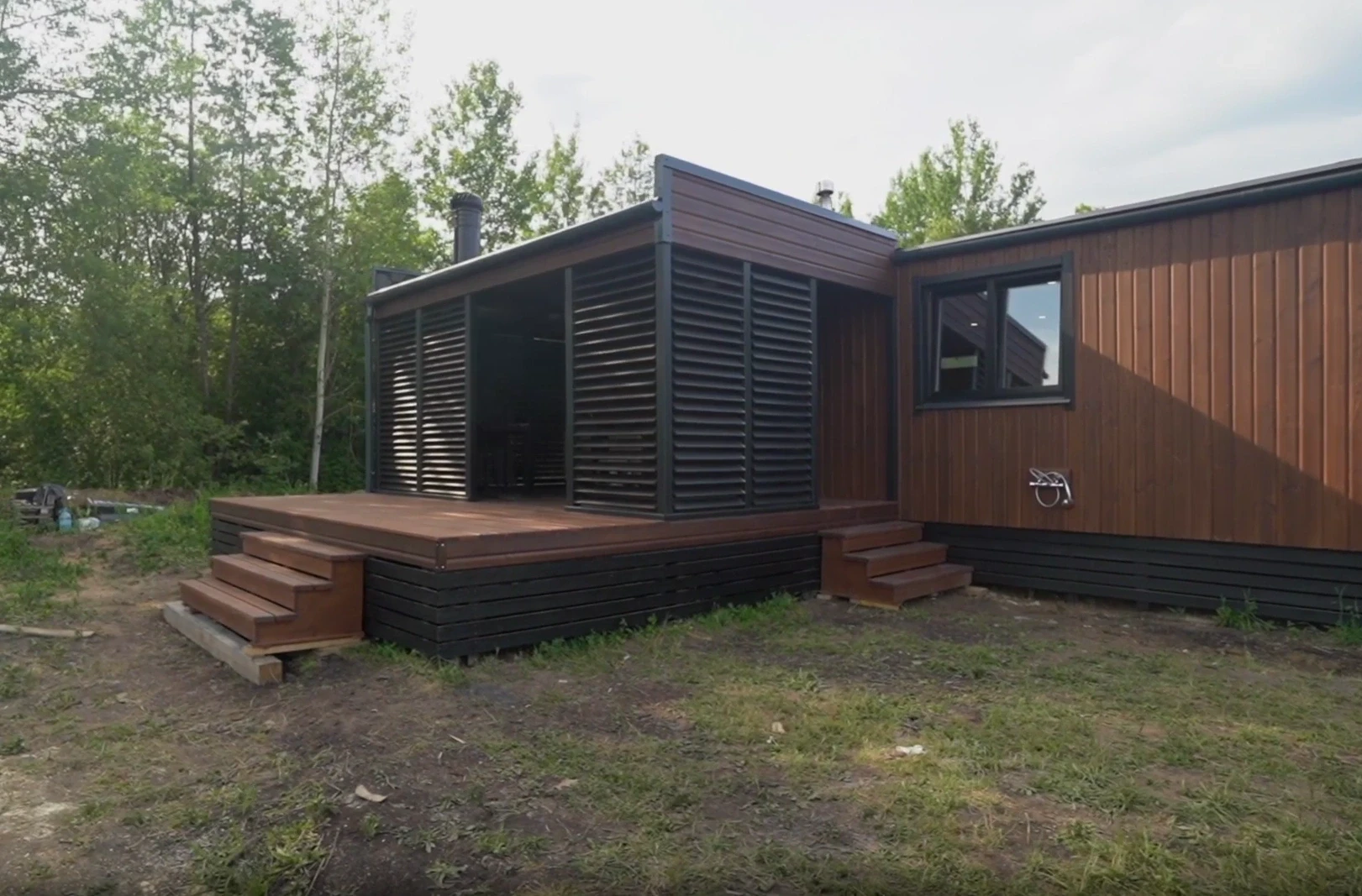 Большая баня с террасой в Подмосковье