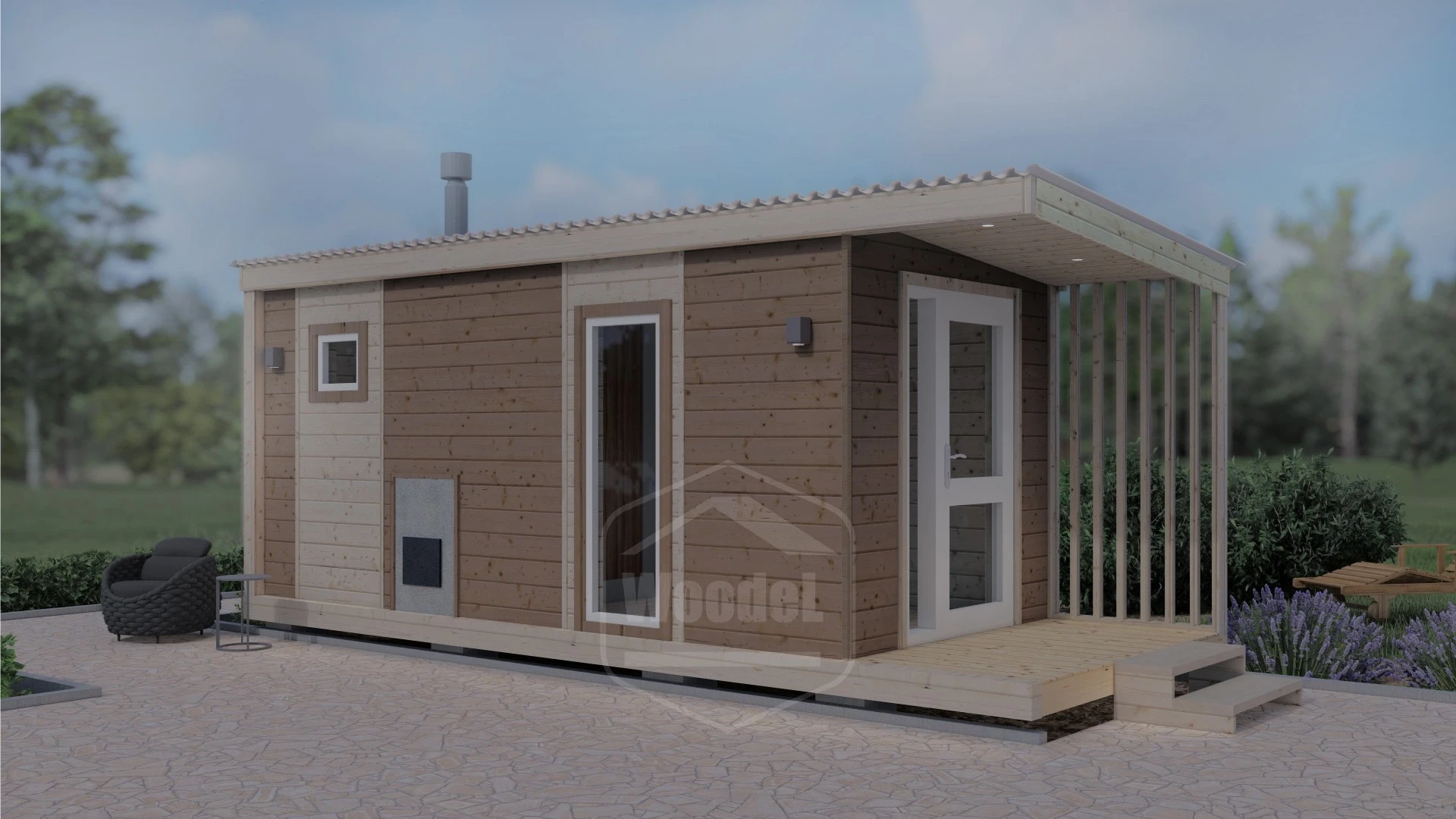 Woodel Heat 6 метров с крыльцом