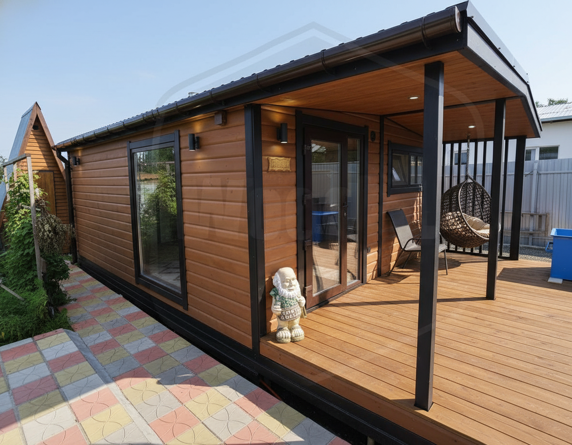 Модульная баня с террасой