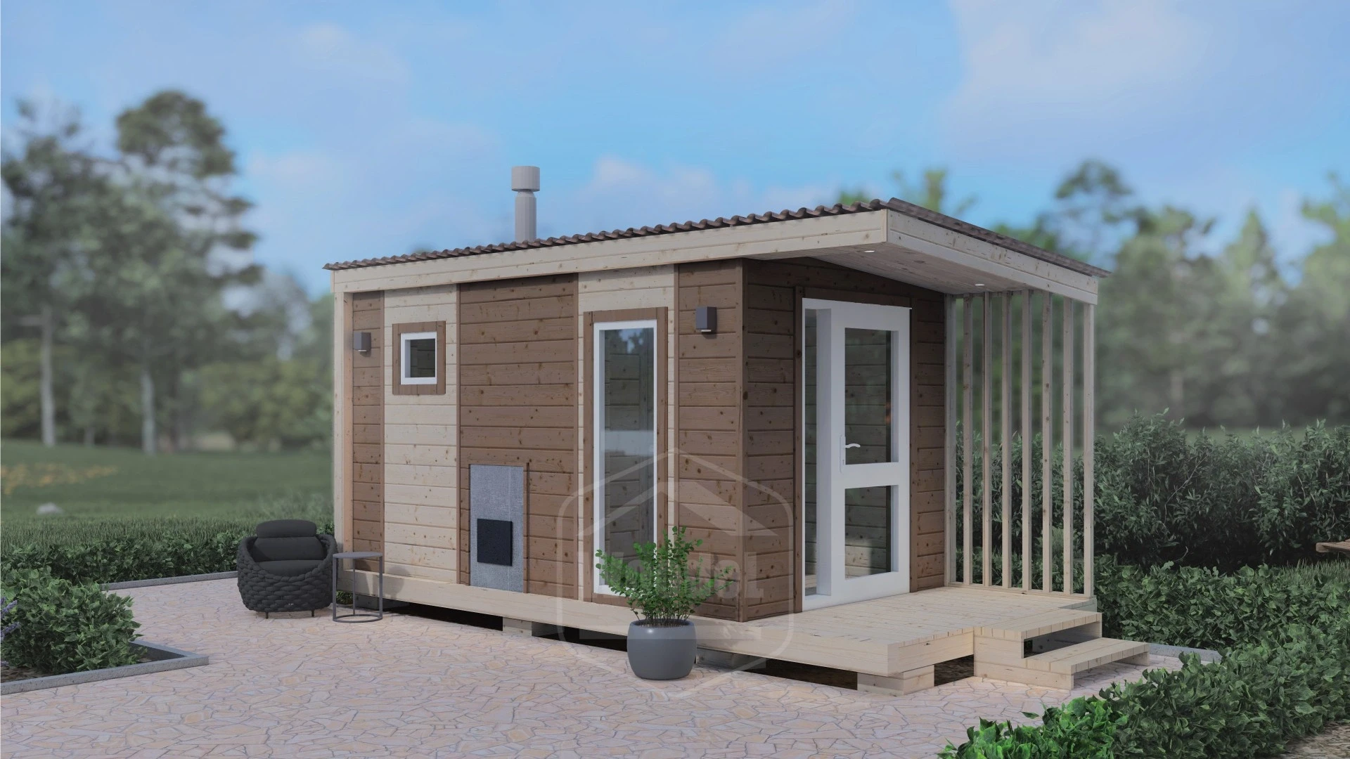 Woodel Heat 5 метров с крыльцом