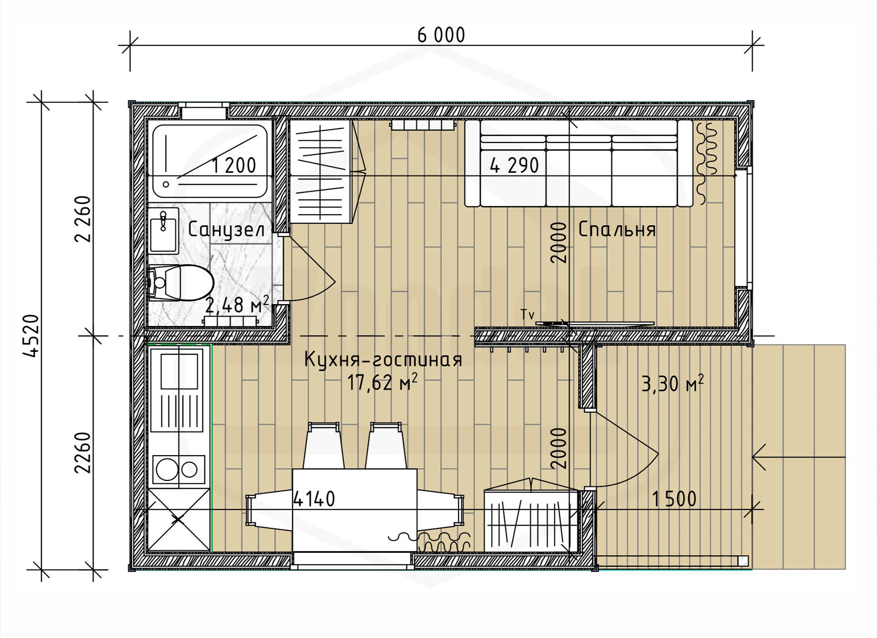 Дом Heat серии Lite 4,5х6