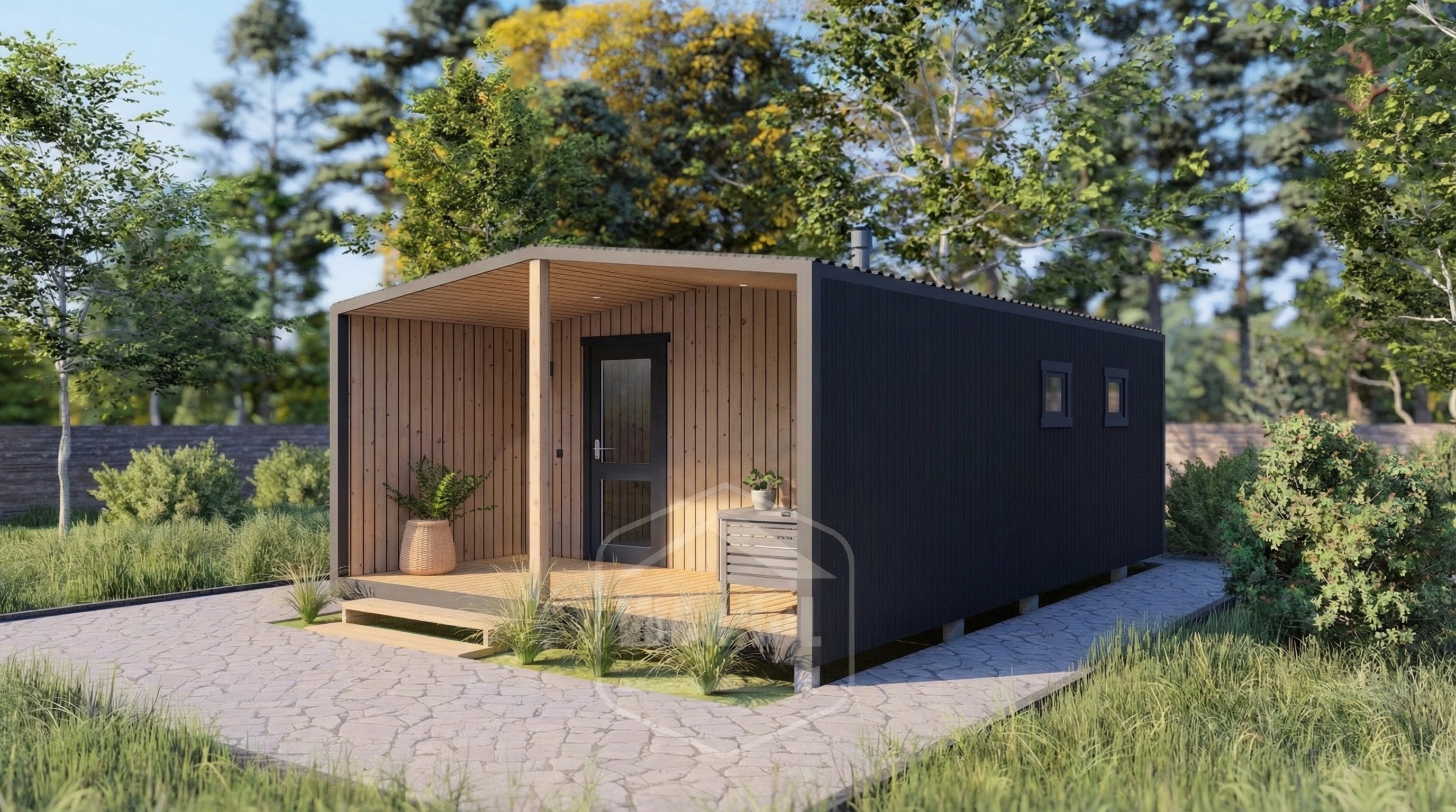 Woodel Barn 4,5х7 метров с террасой 2м