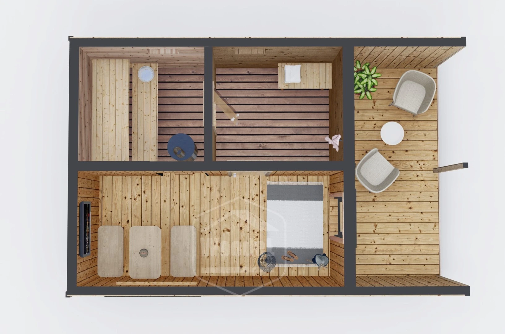 Woodel Barn 4,5х7 метров с террасой 2м