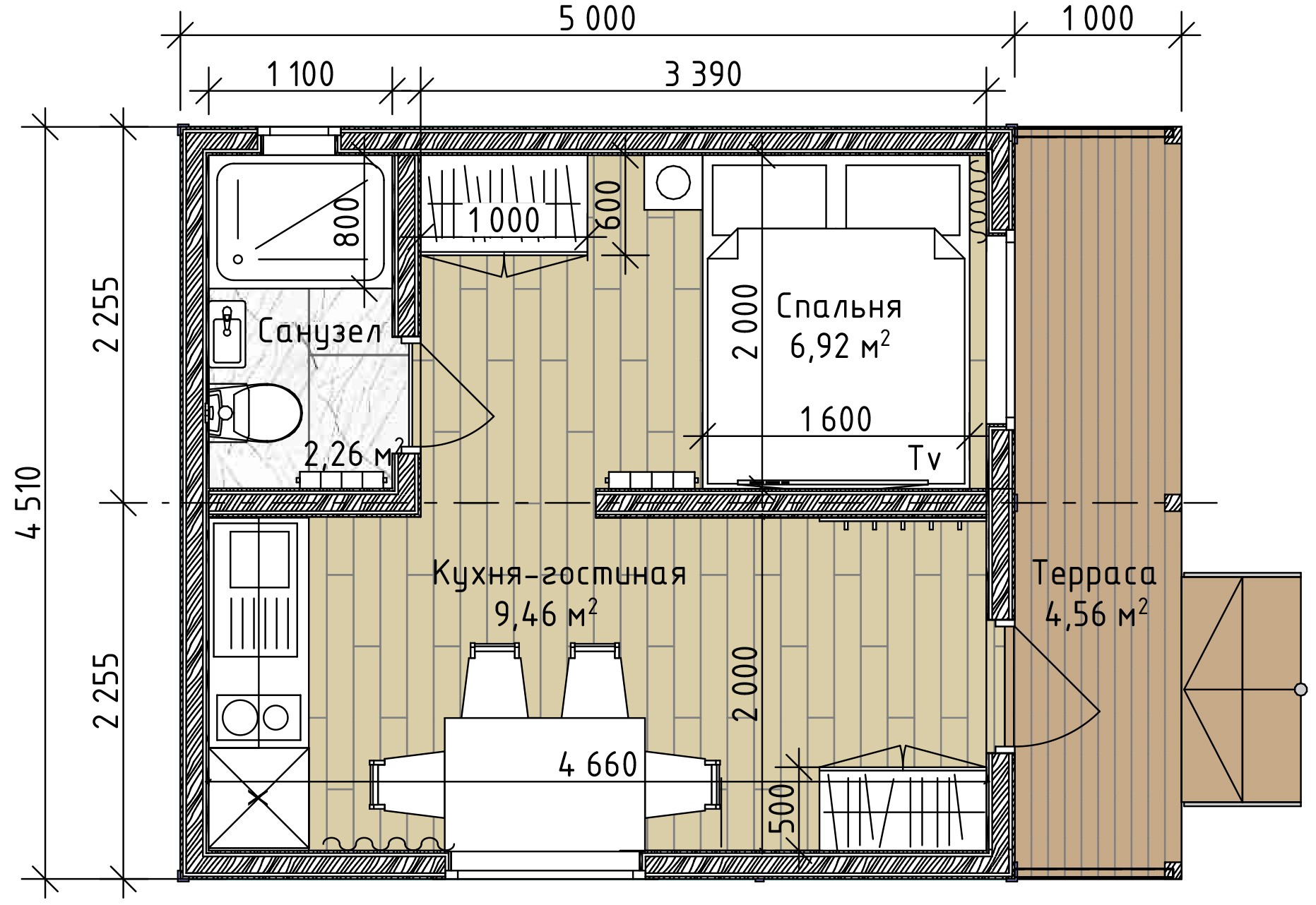 Дом BOX серии Lite 4,5х5+1