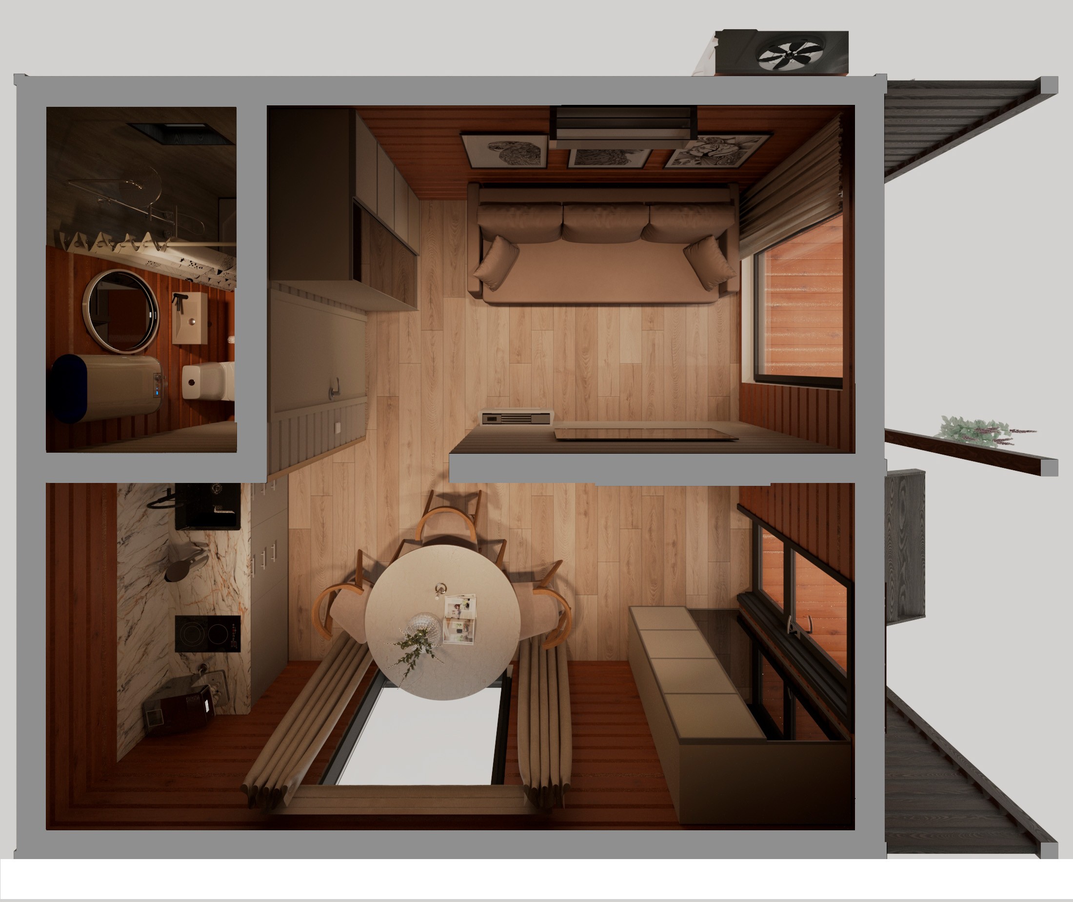 Дом BOX серии Lite 4,5х5+1