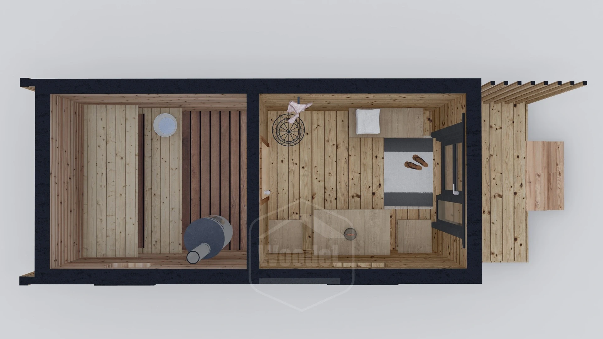 Woodel Heat 6 метров с крыльцом