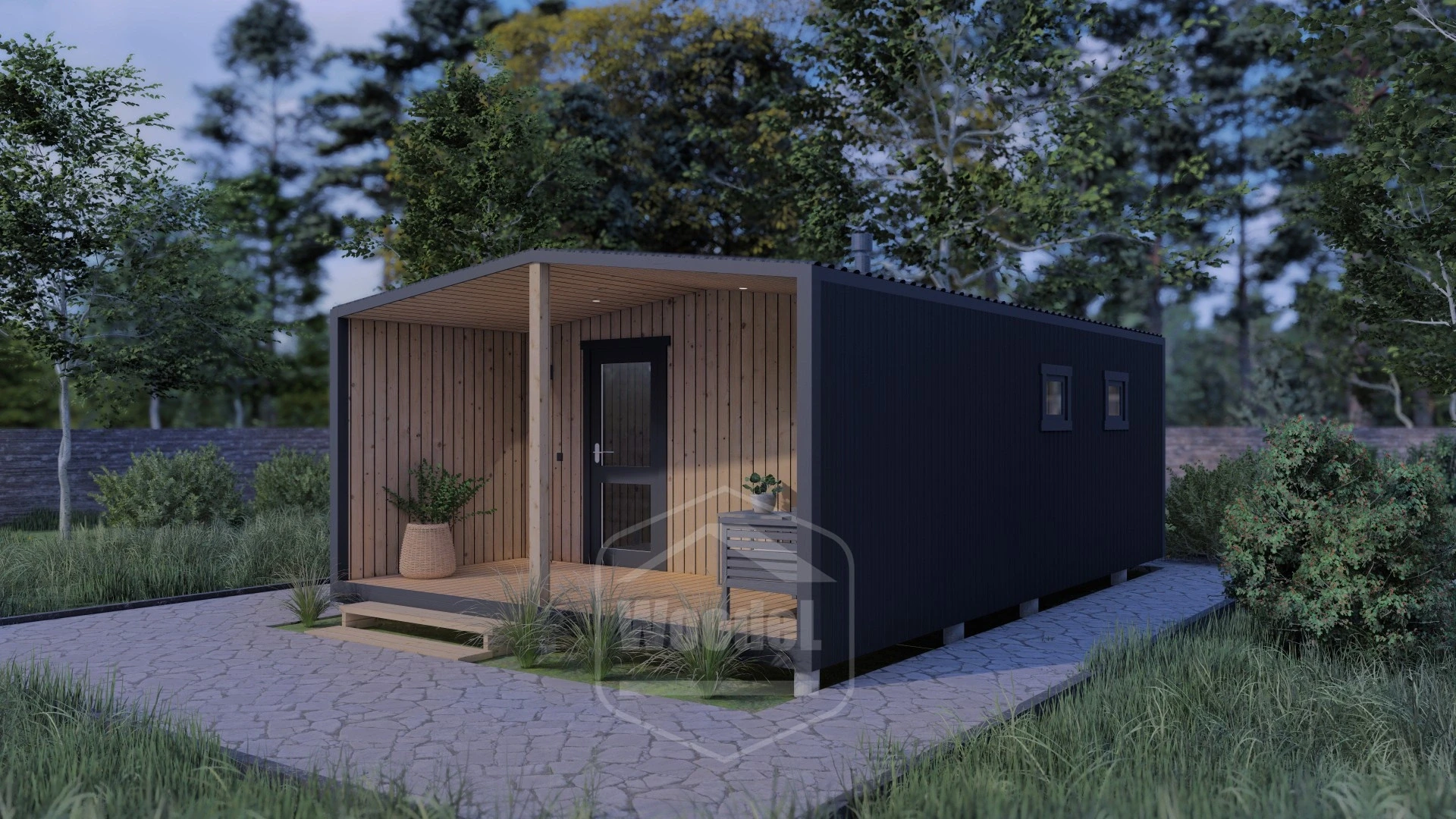 Woodel Barn 4,5х7 метров с террасой 2м