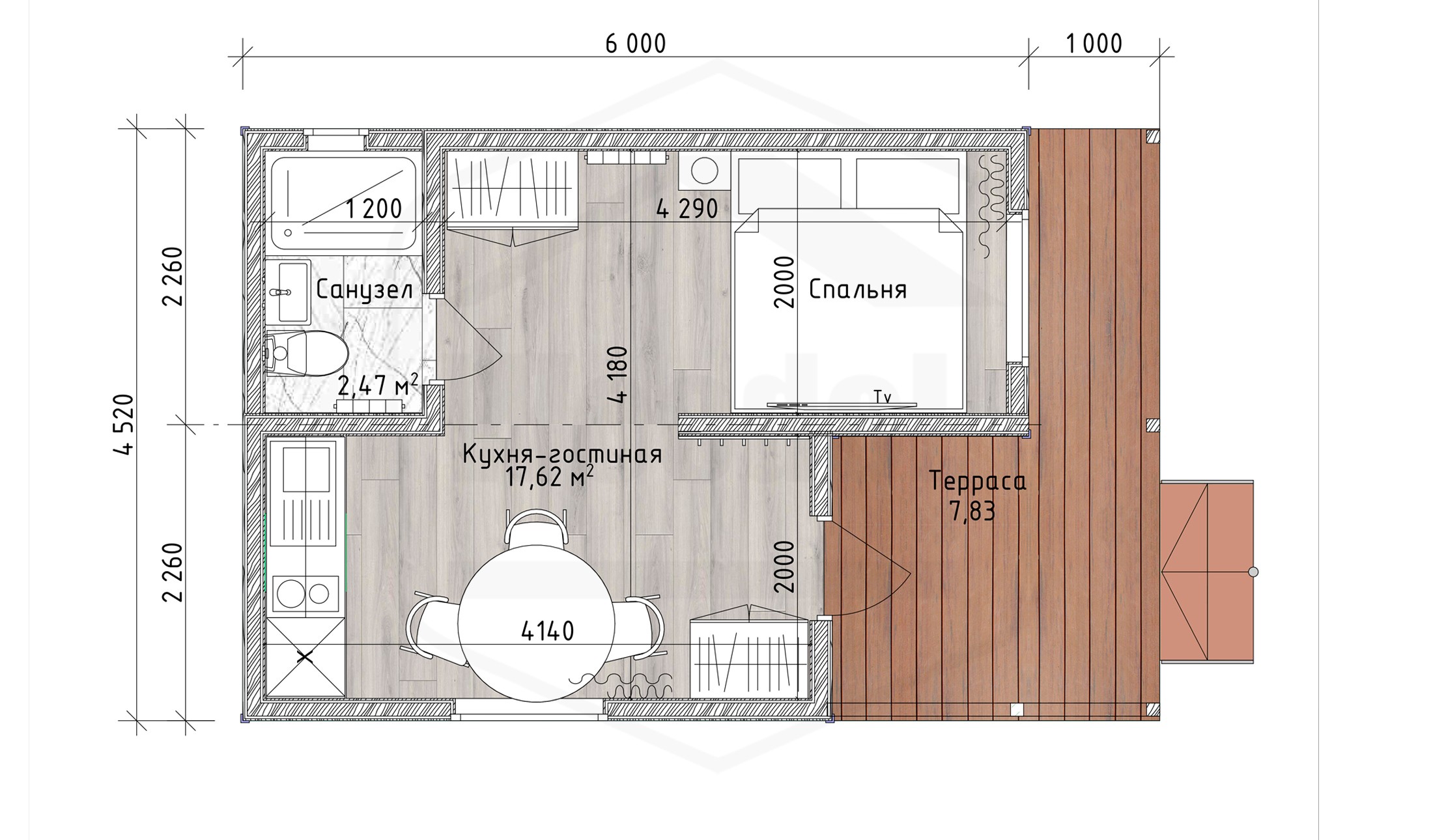 Дом Heat серии Lite 4.5х6+1