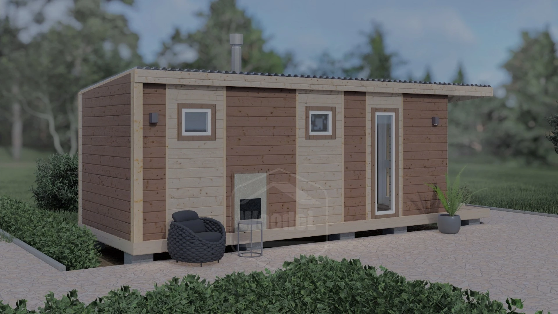 Woodel Heat 7 метров с крыльцом