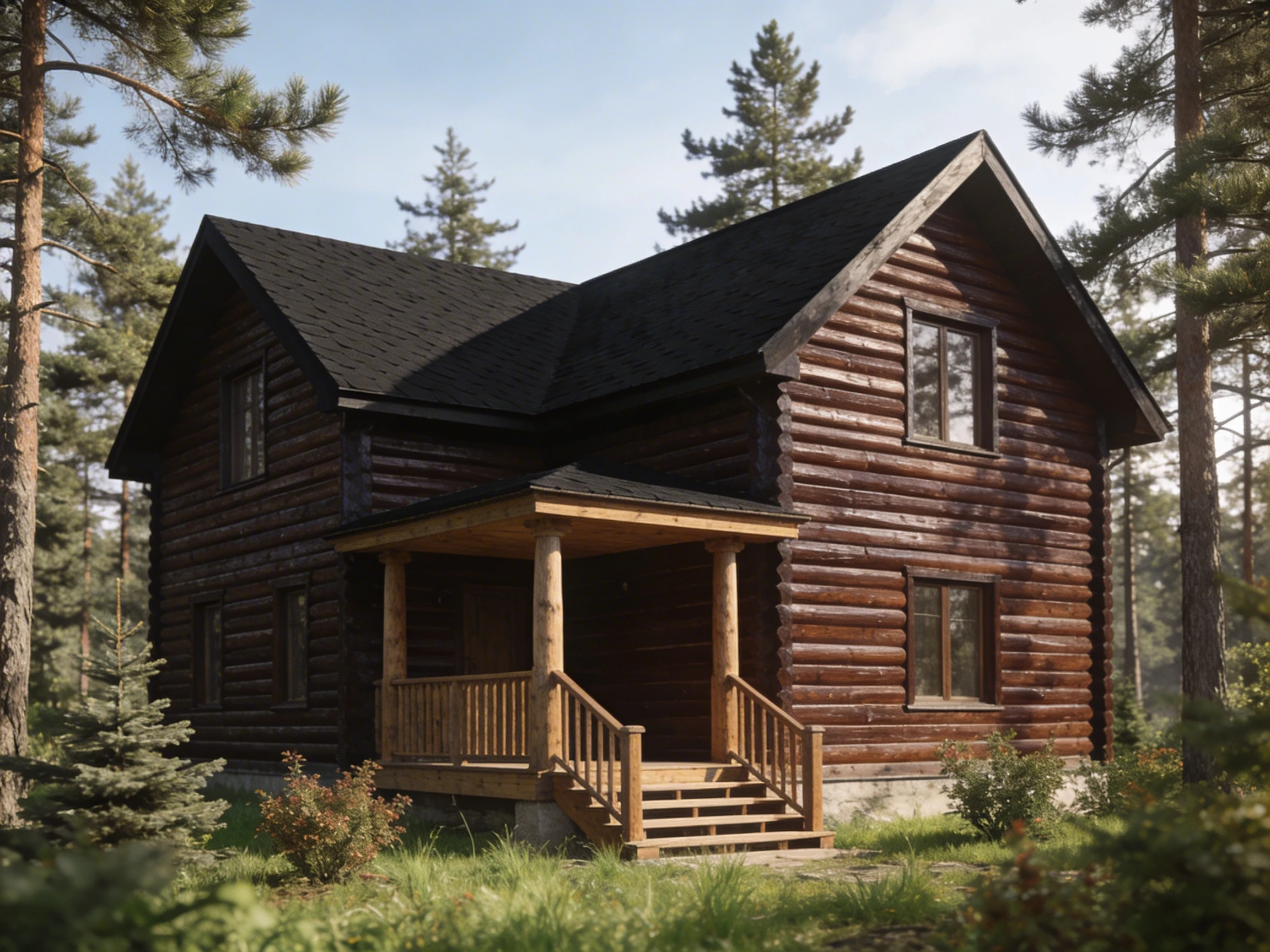 Обшивка дома деревом