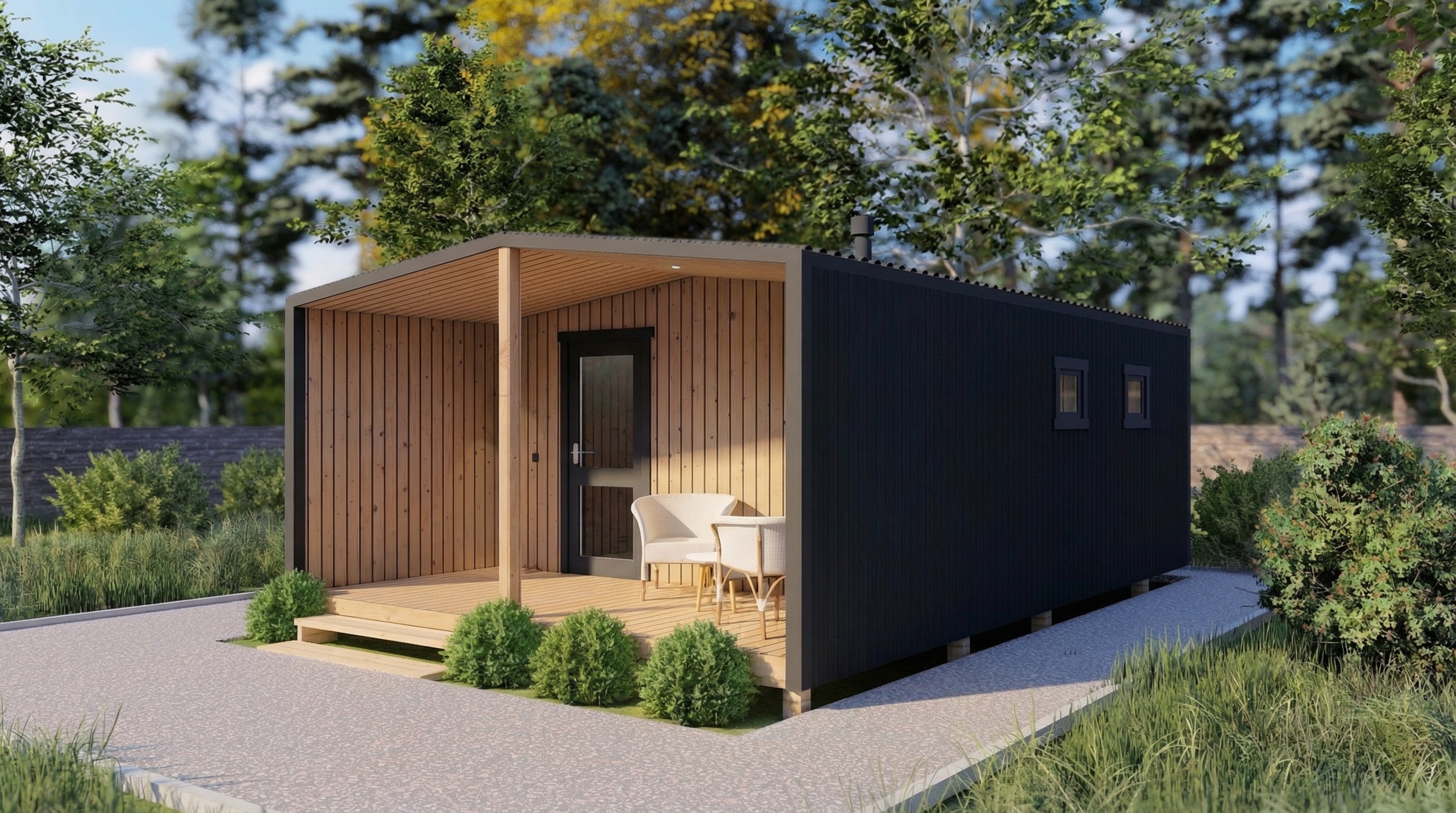 Woodel Barn 4,5х6 метров с террасой 2м