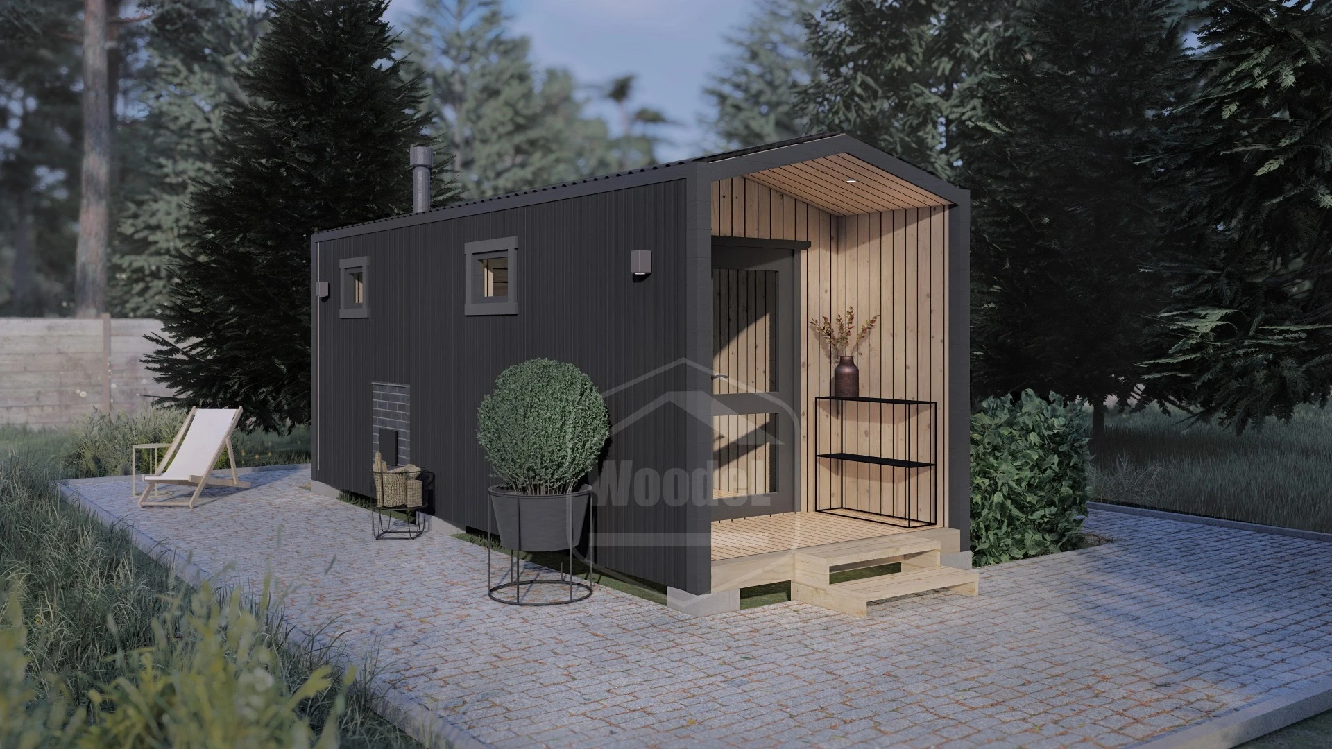 Woodel Barn 6 метров с крыльцом