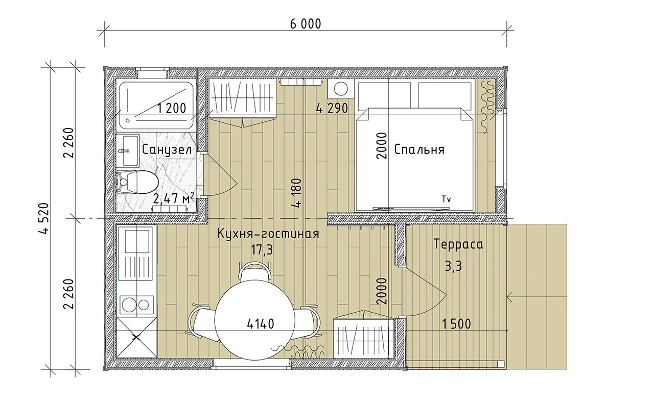 Дом BOX серии Lite 4.5х6+2