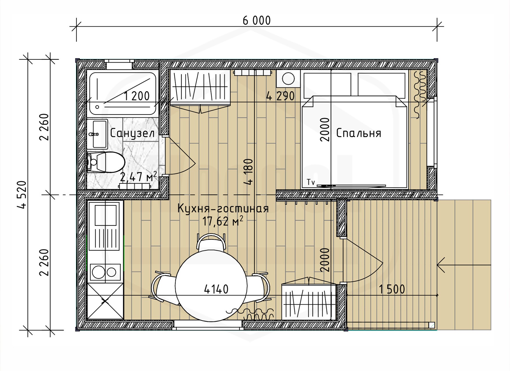 Дом Heat серии Lite 4,5х6