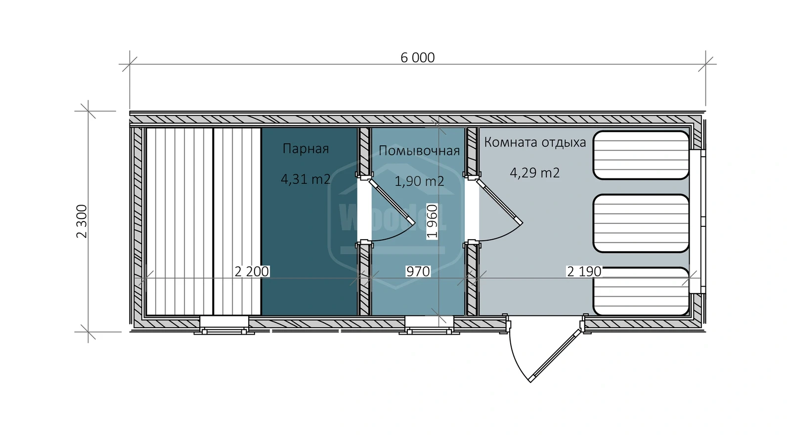 Woodel Box 2,3х6 метров