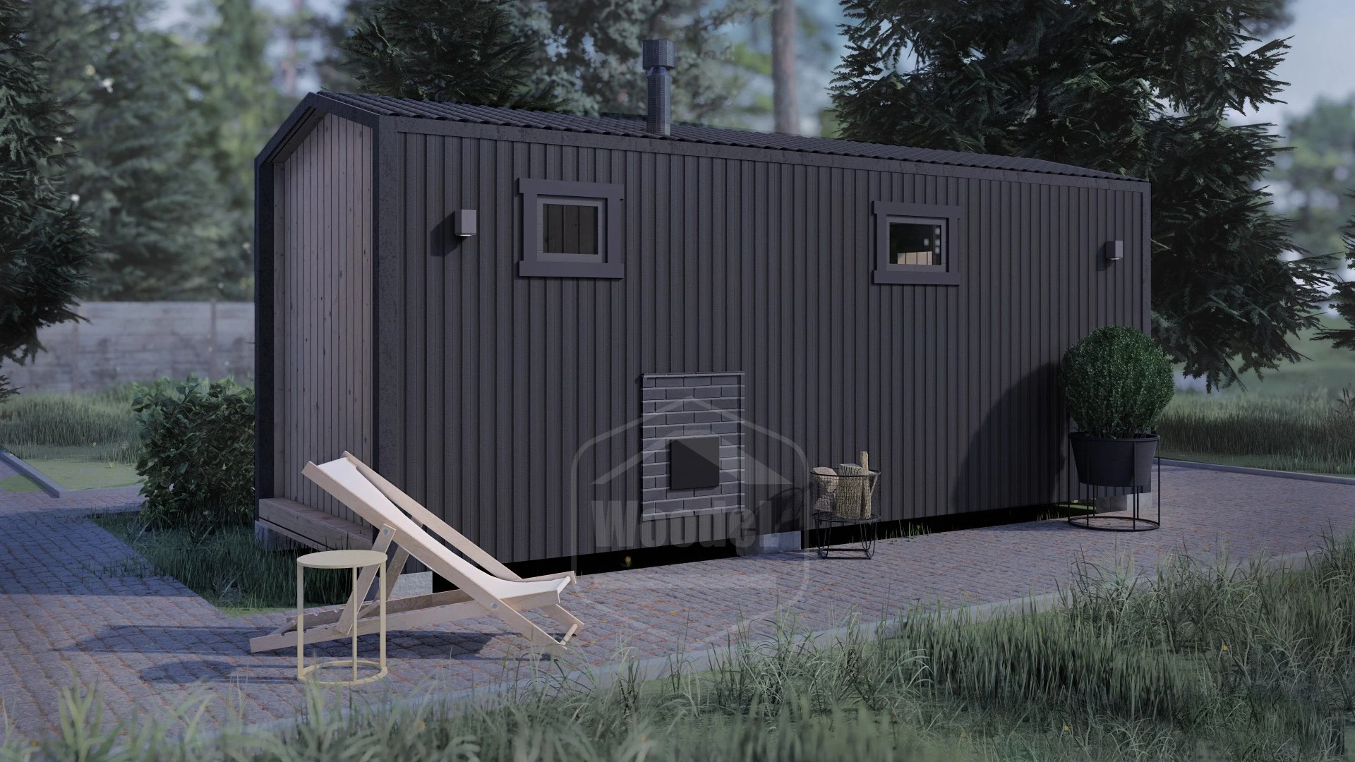 Woodel Barn 6 метров с крыльцом