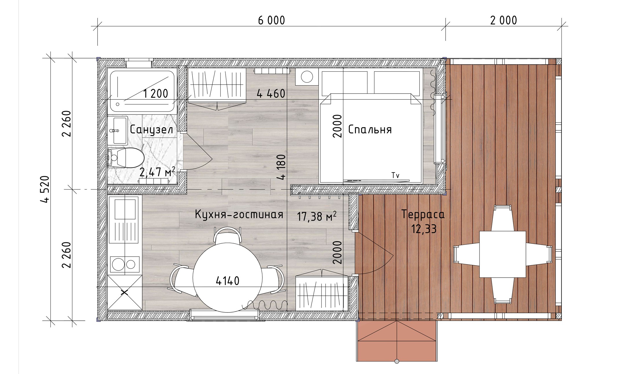 Дом Heat серии Lite 4.5х6+2