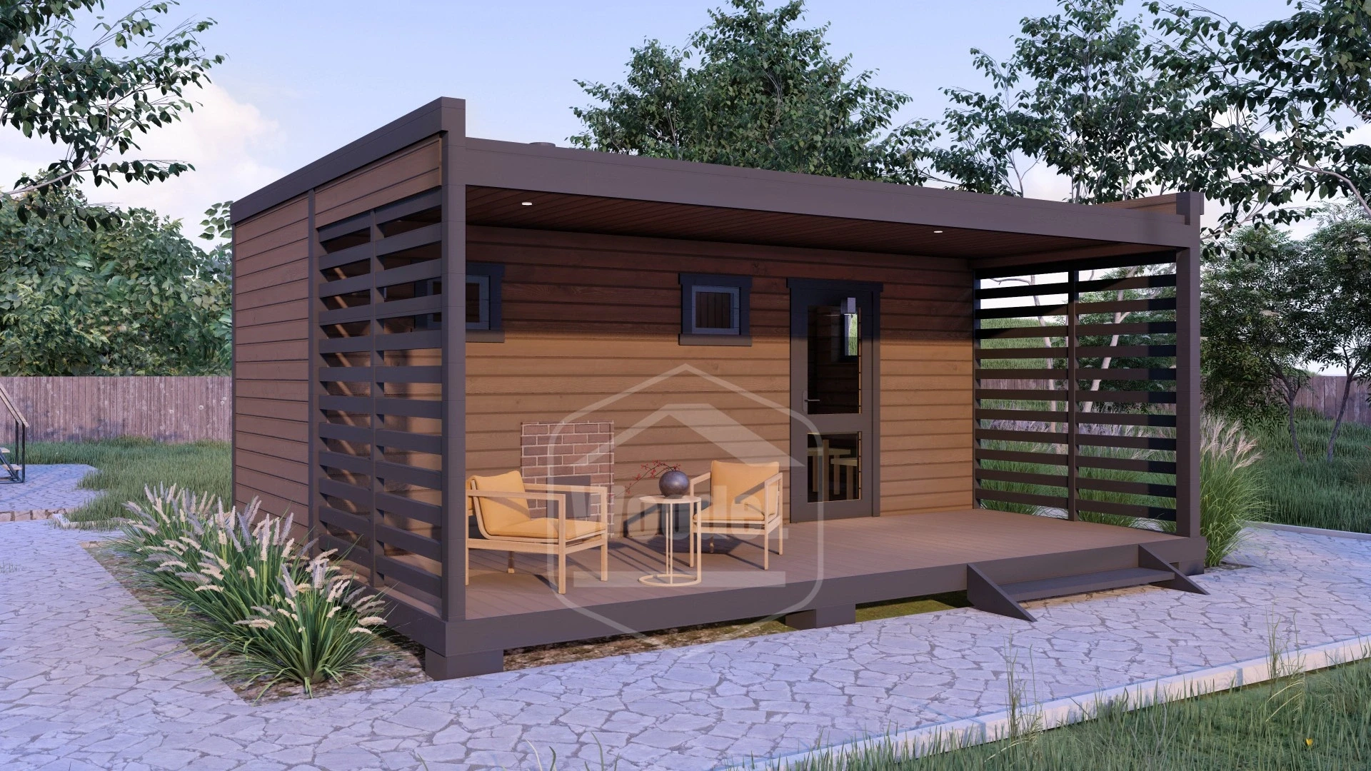 Woodel Box с террасой 2.3х6+2