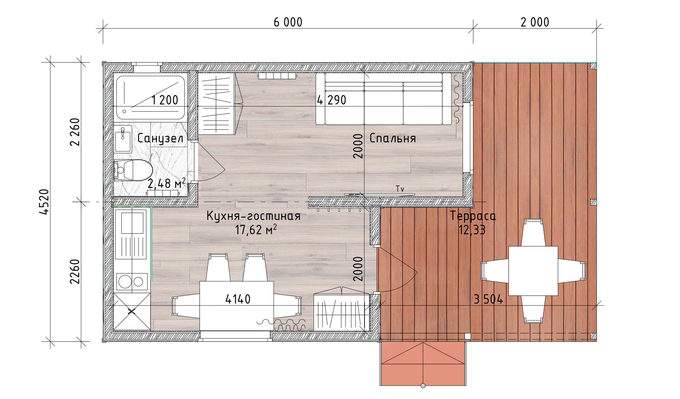 Дом Heat серии Lite 4.5х6+2