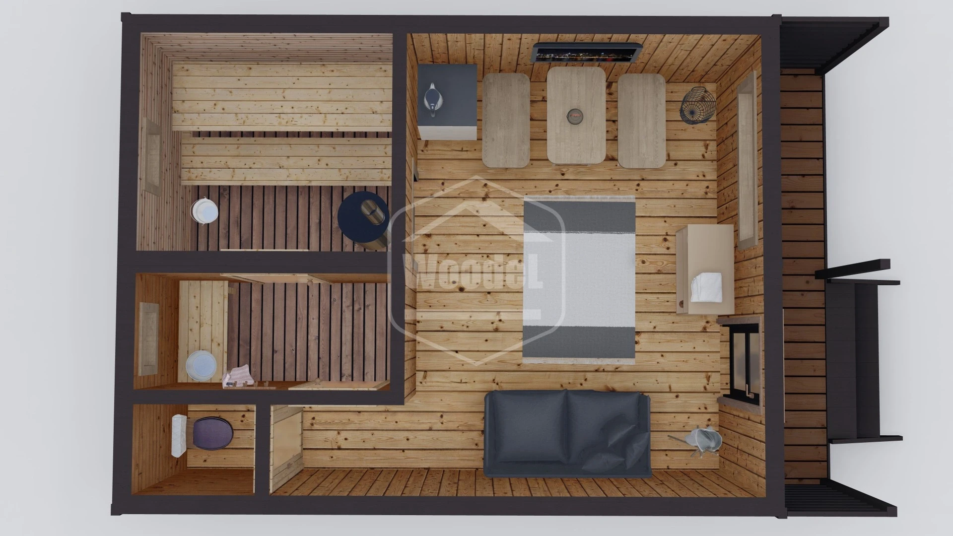 Woodel Box с террасой 4,5х6+1