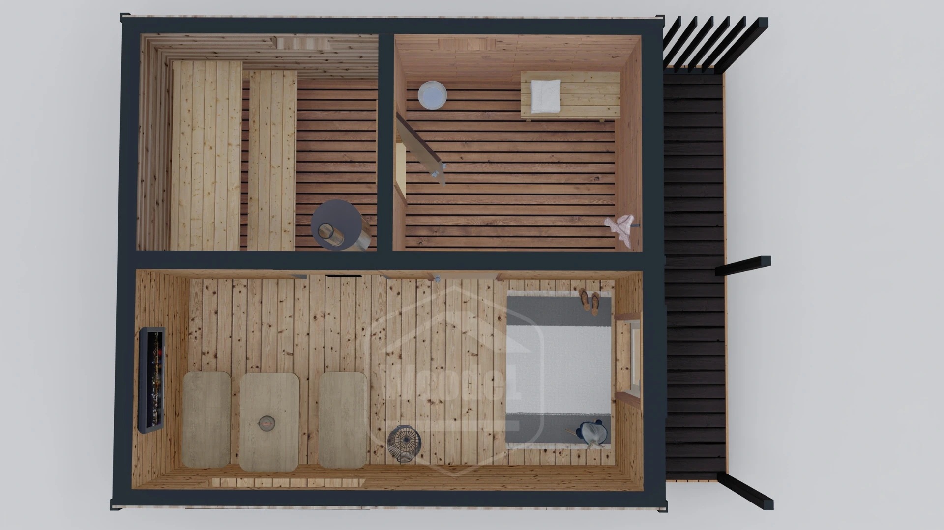 Woodel Heat 4,5х6 метров с террасой