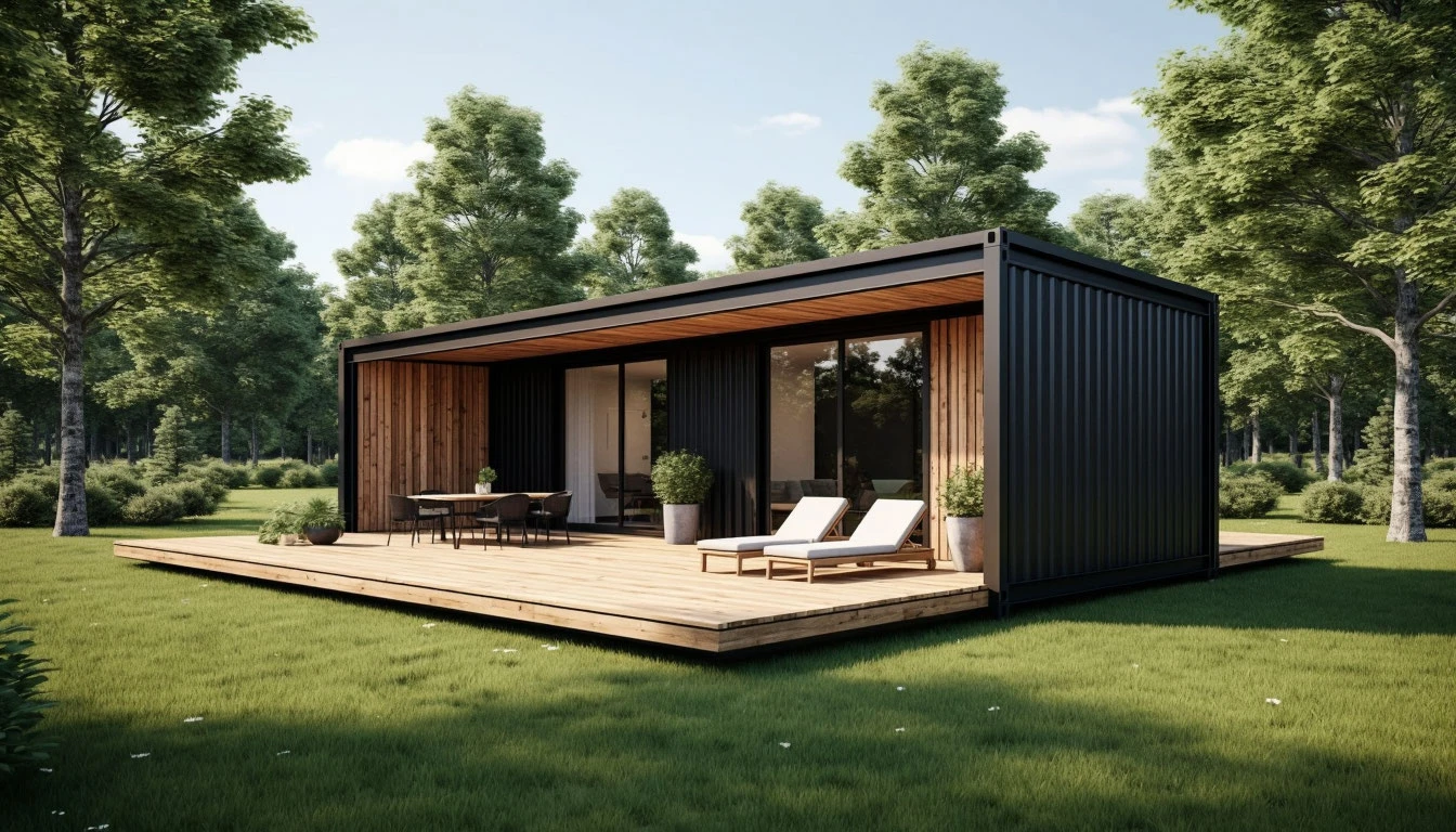 модульный дом с панорамными окнами