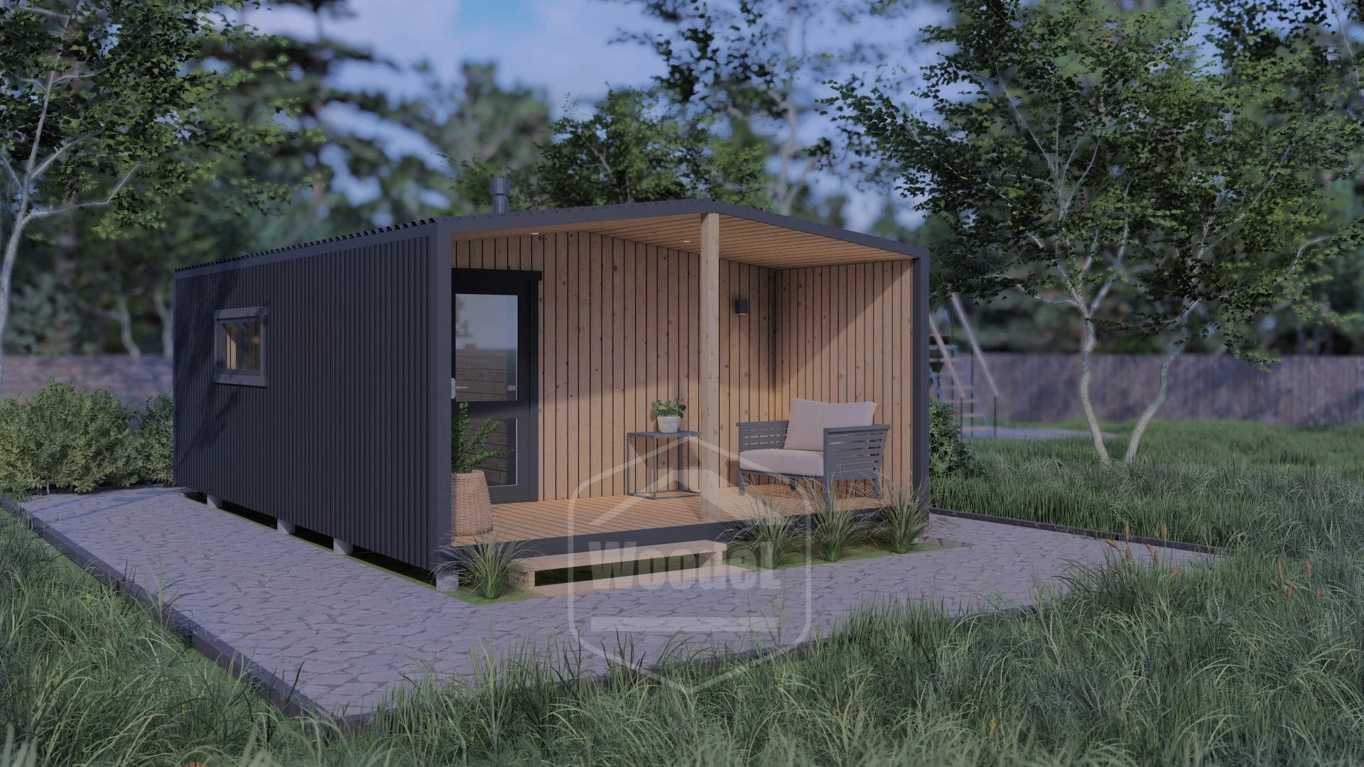 Woodel Barn 4,5х7 метров с террасой 2м