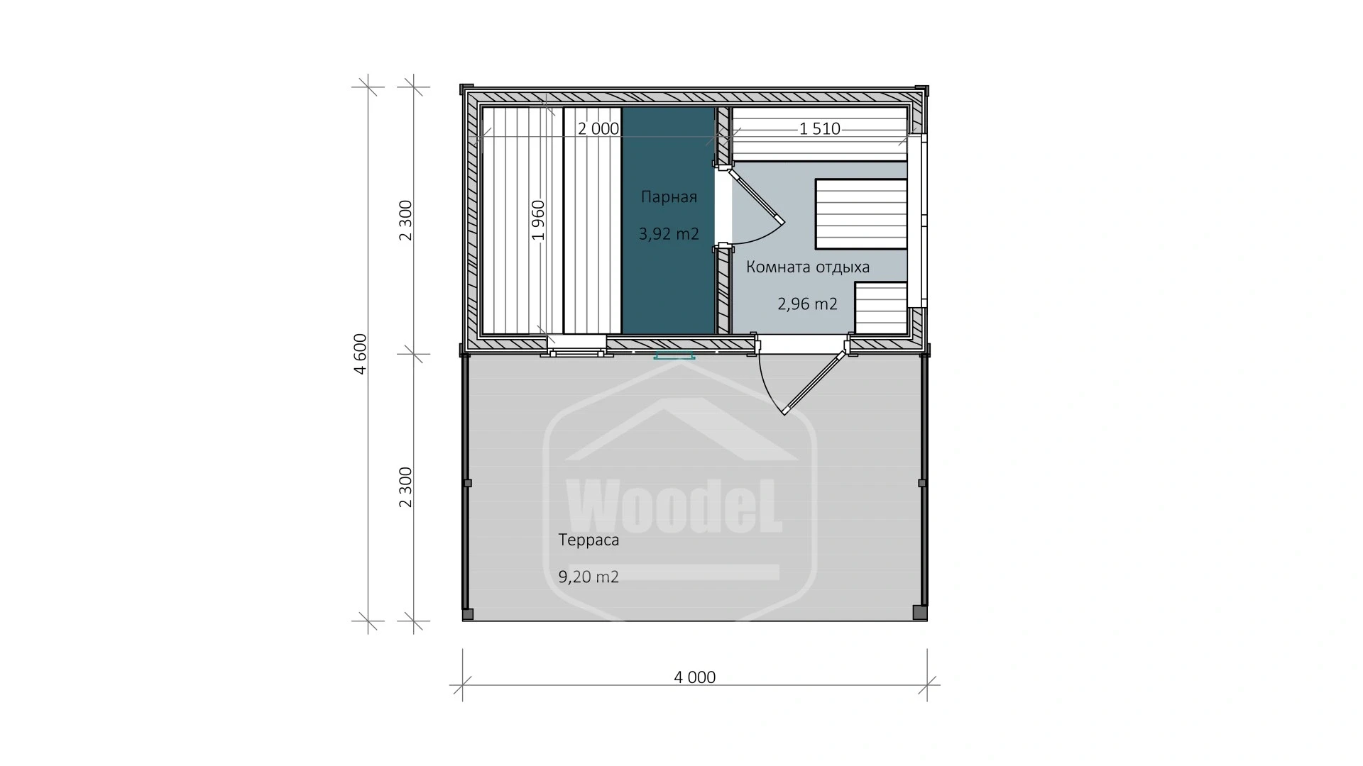Woodel Box с террасой 2.3х4+2
