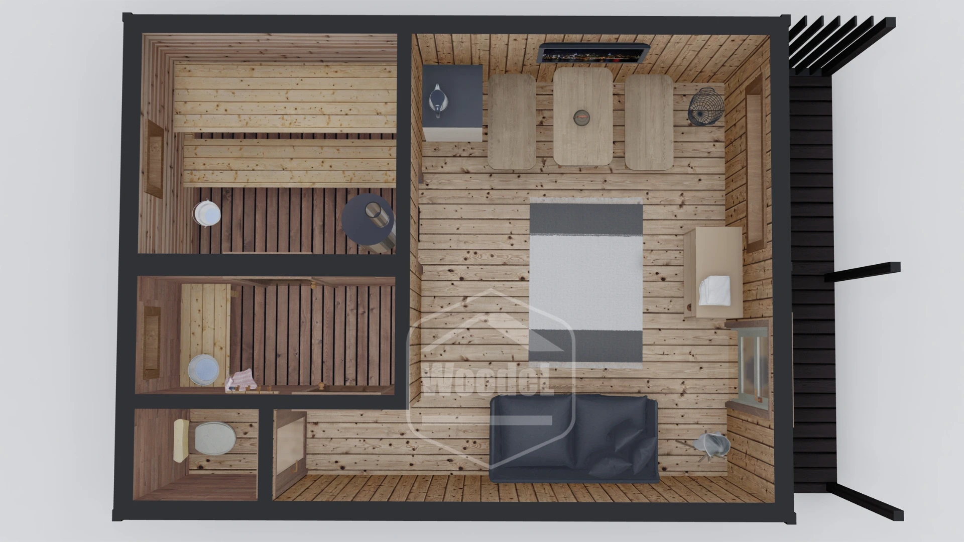 Woodel Heat 4,5х7 метров с террасой